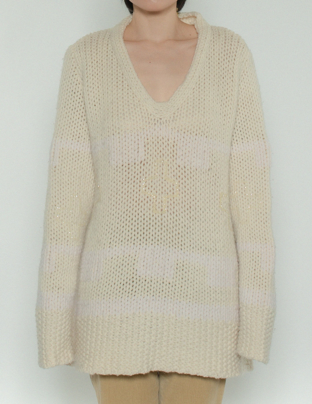 JC de Castelbajac vintage chunky wool sweater front detail