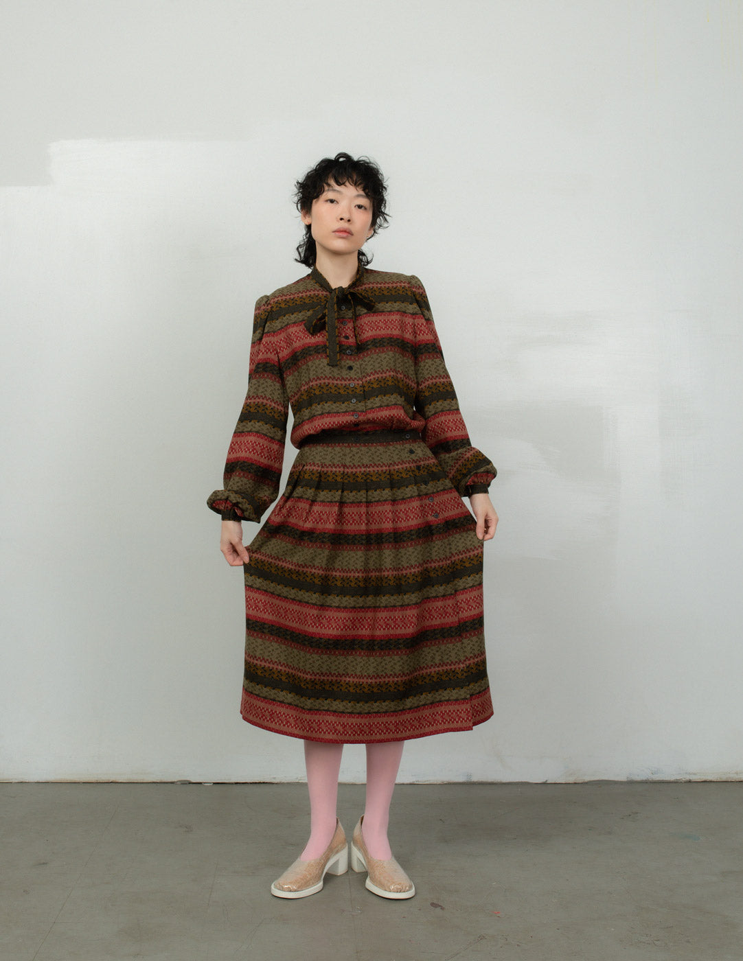 Lanvin vintage patterned wool and silk dress