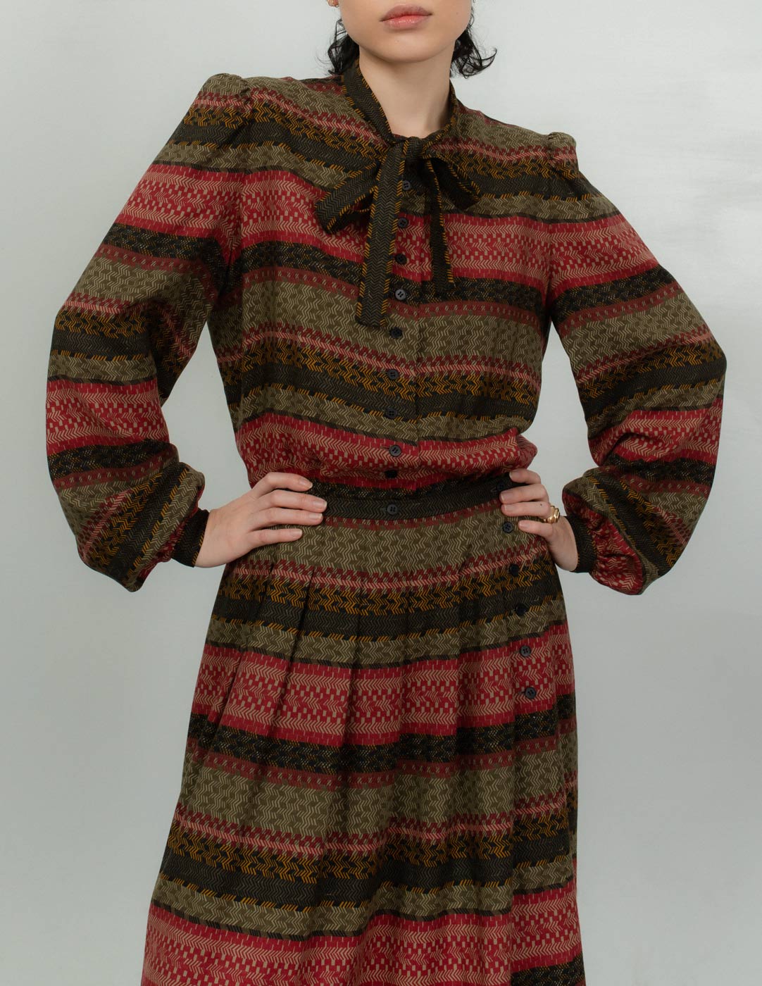 Lanvin vintage patterned wool and silk dress