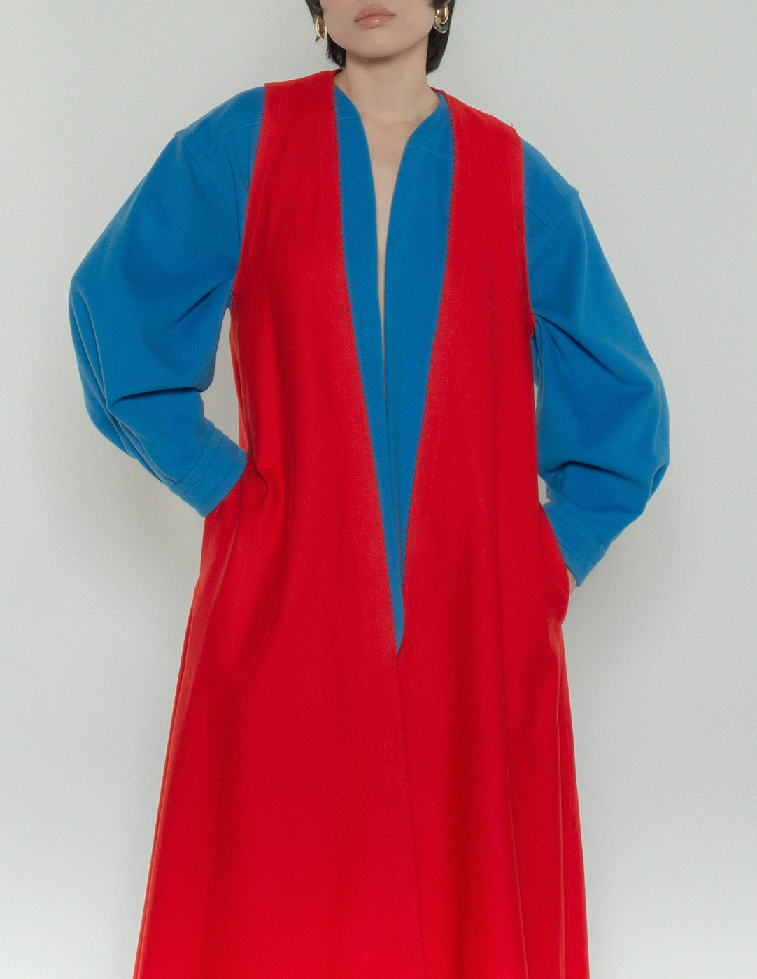 Lemaire wool open dress vest front detail