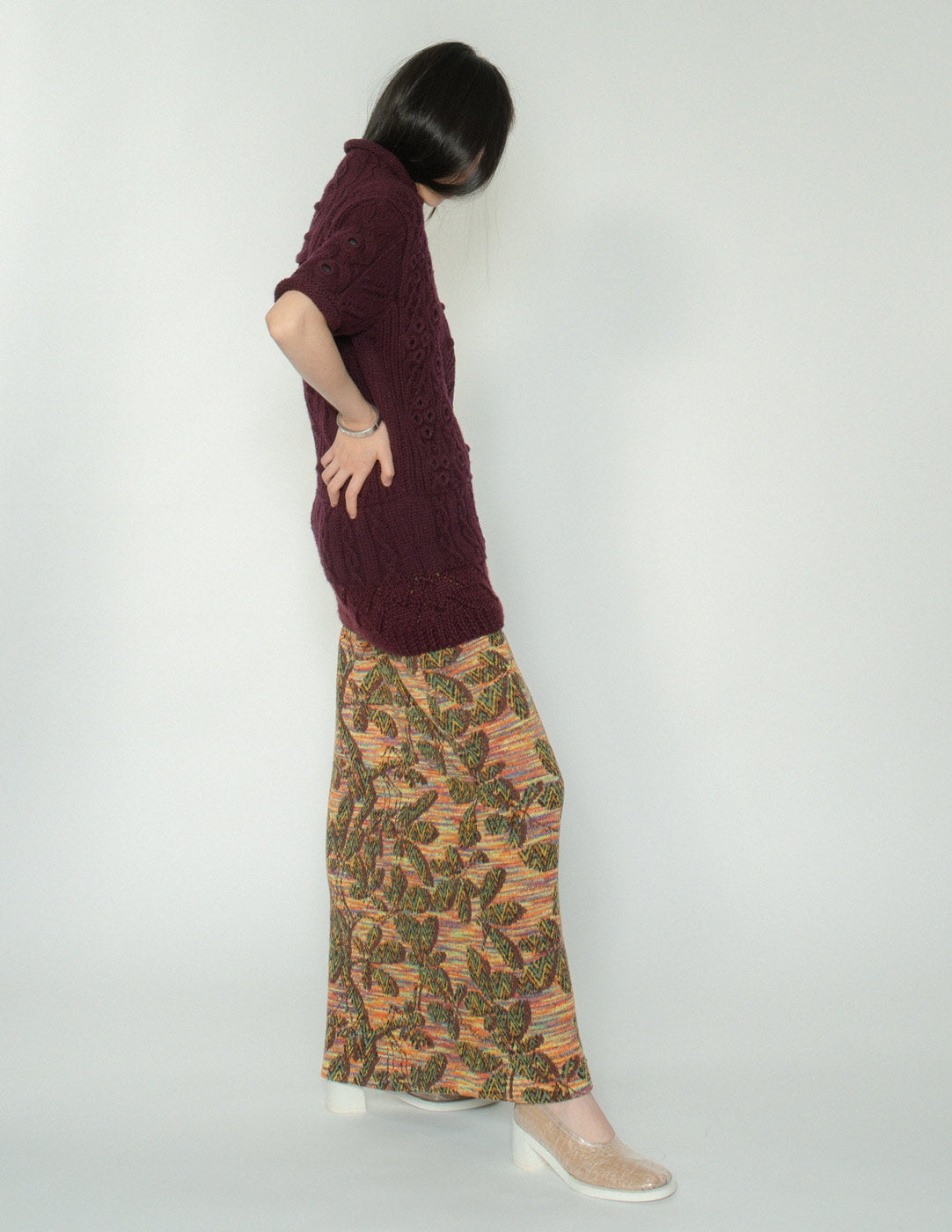Missoni vintage fall foliage knit maxi skirt