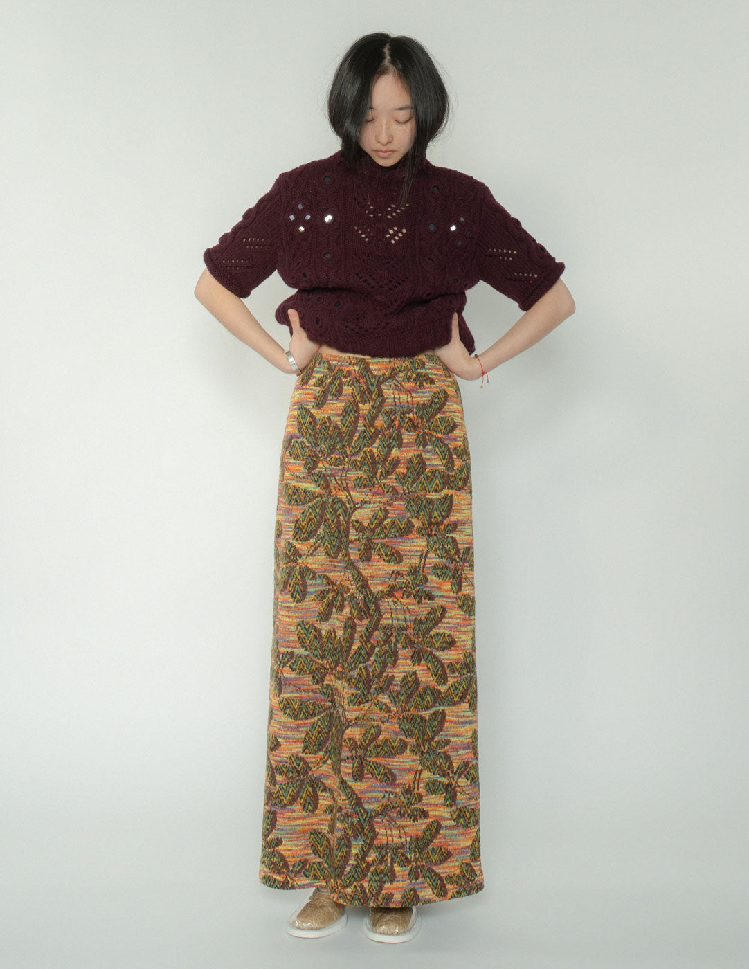 Missoni vintage fall foliage knit maxi skirt