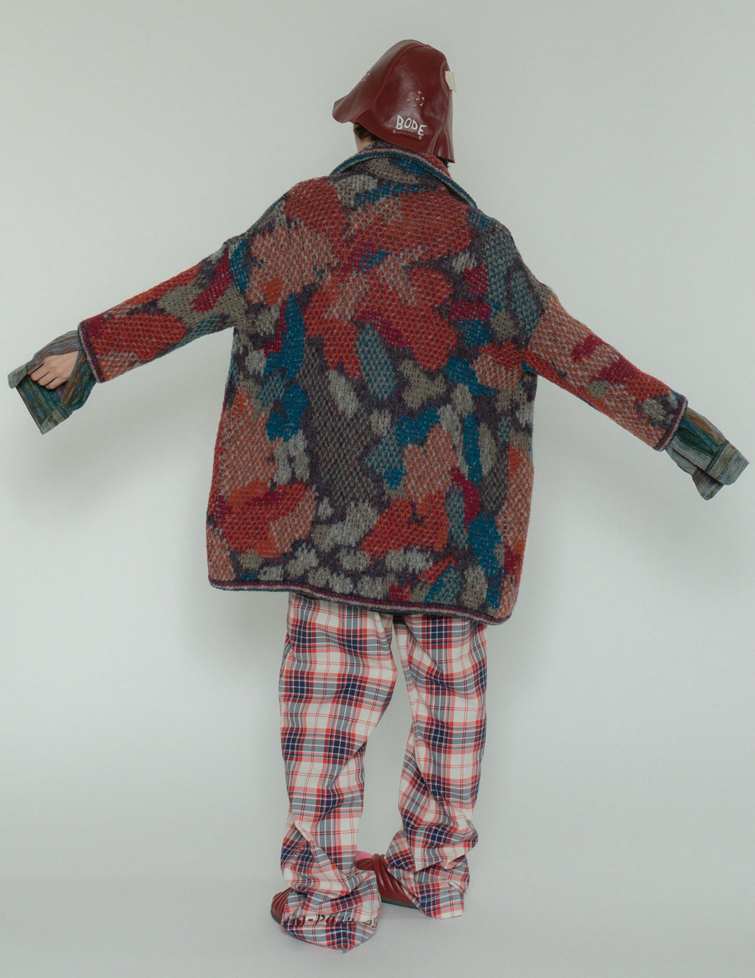 Missoni vintage abstract patterned cardi coat back view