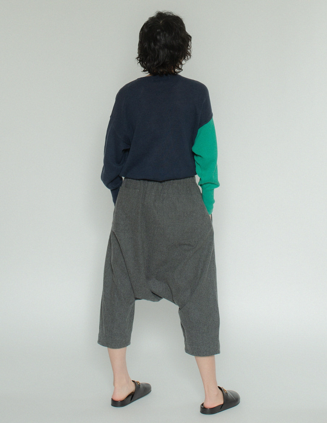 Comme des Garçons wool harem trousers back view