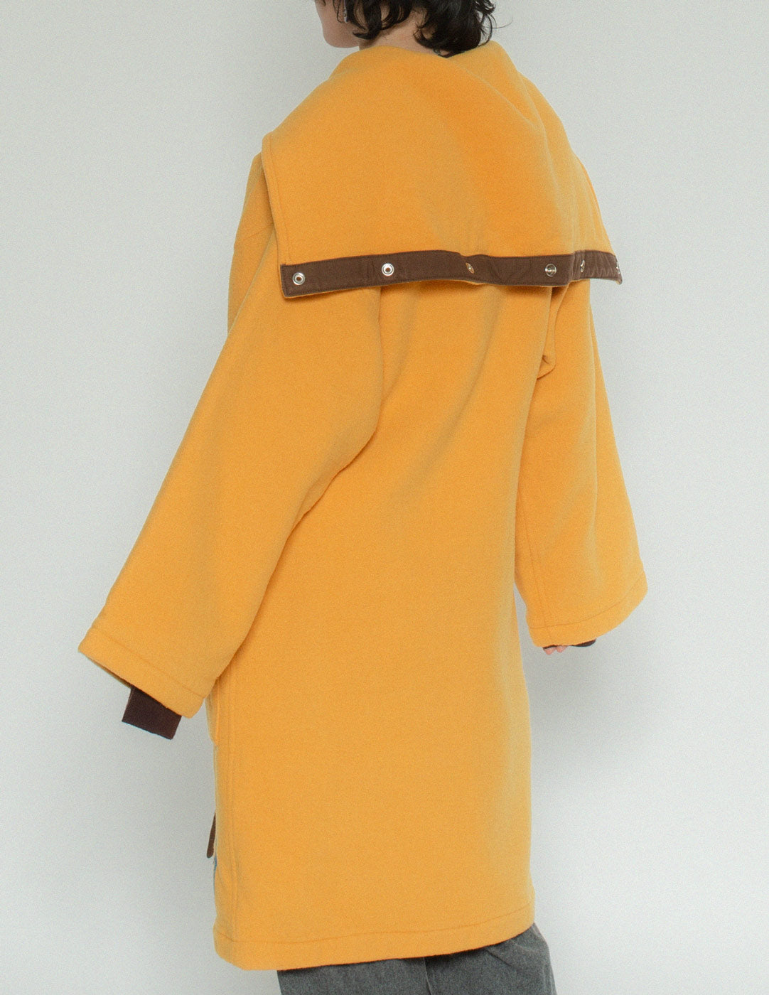 JC de Castelbajac vintage yellow wool robe back detail