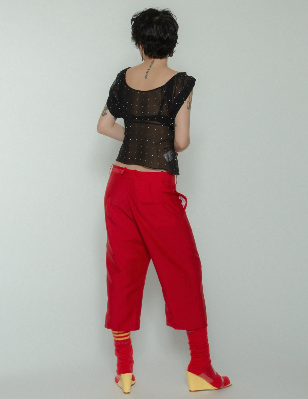 Celine convertible wool trousers shorts back