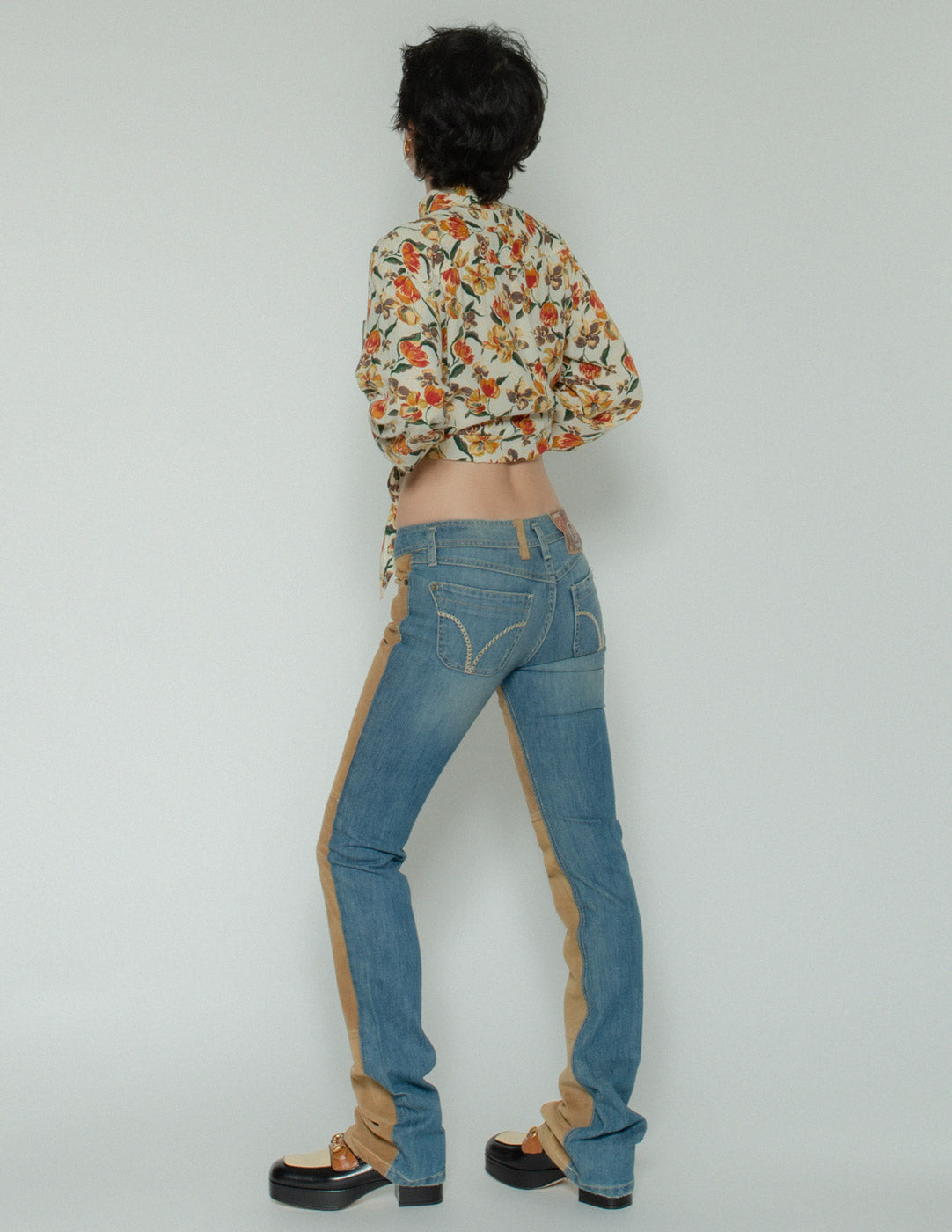 D&G vintage low-rise suede jeans back