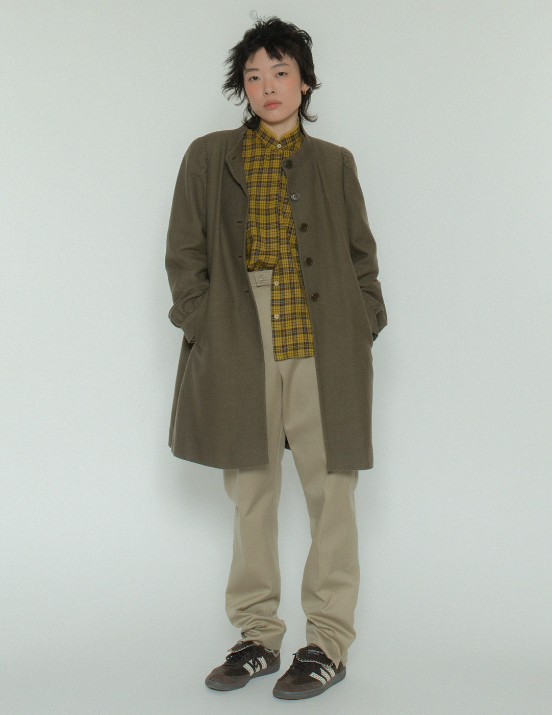 Dries Van Noten olive cotton wool jacket