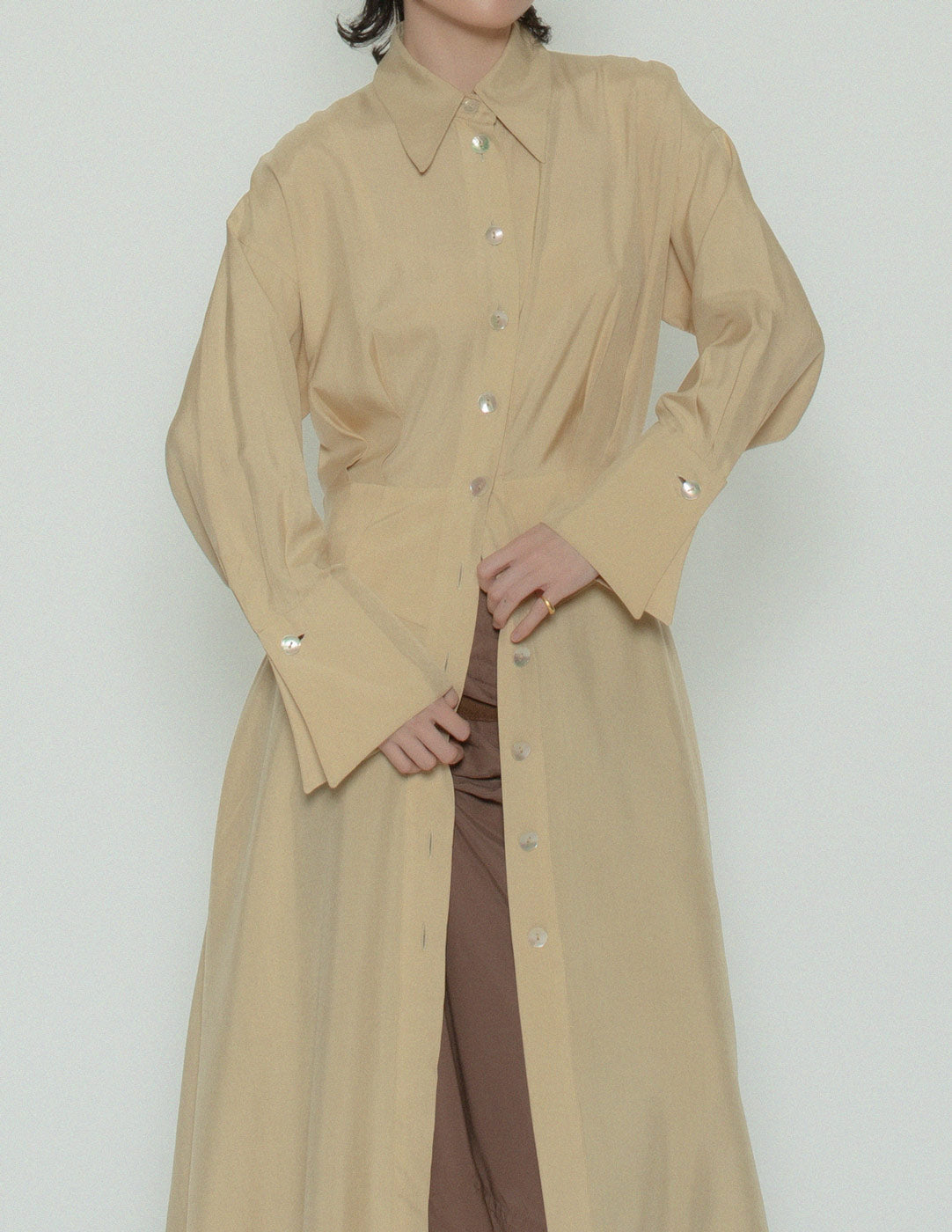 Emmanuelle Khanh vintage buttoned shirt dress front detail