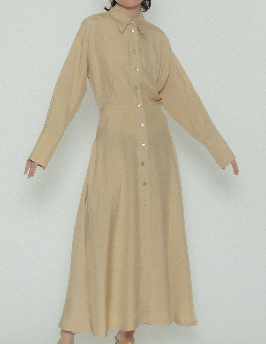 Emmanuelle Khanh vintage buttoned shirt dress detail