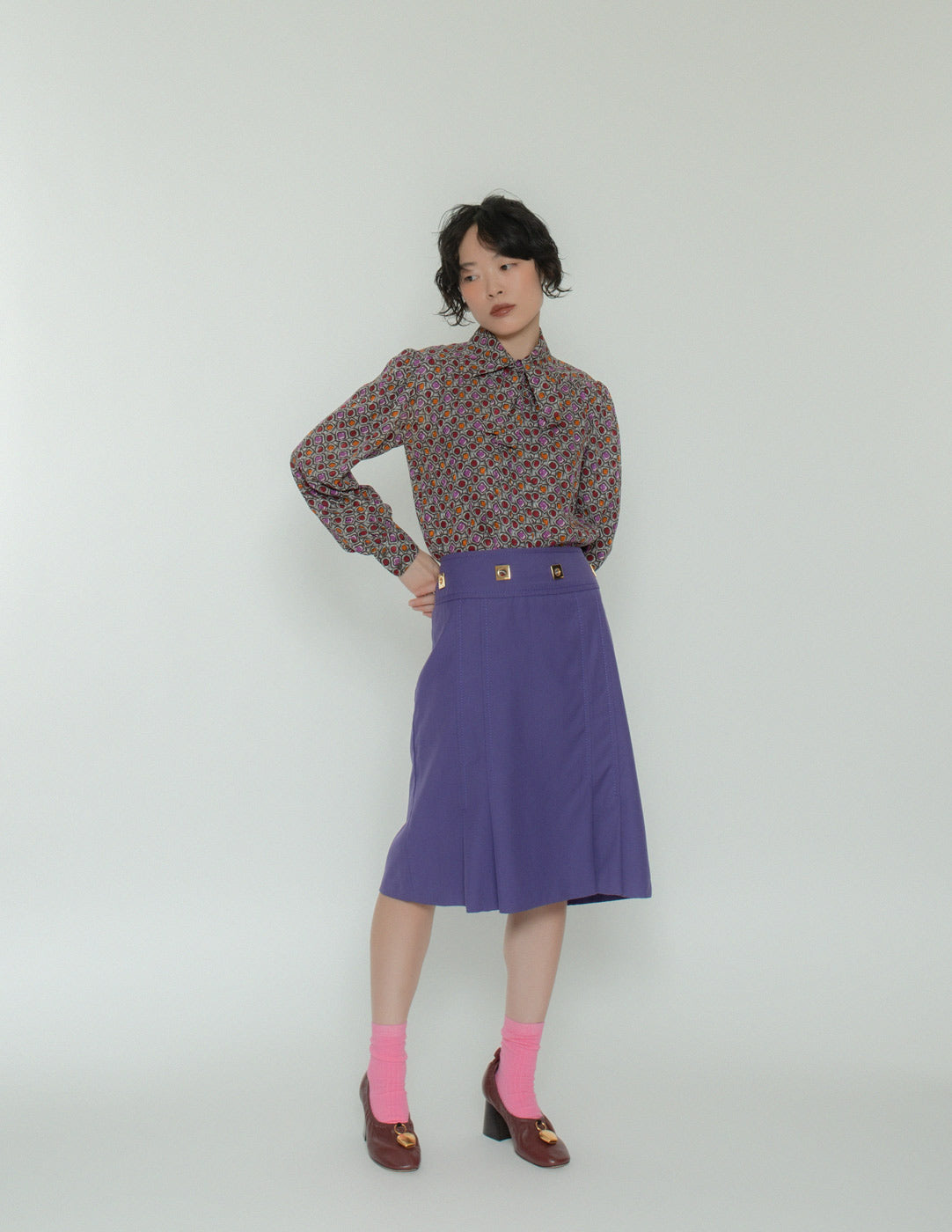 Fendi vintage purple wool skirt