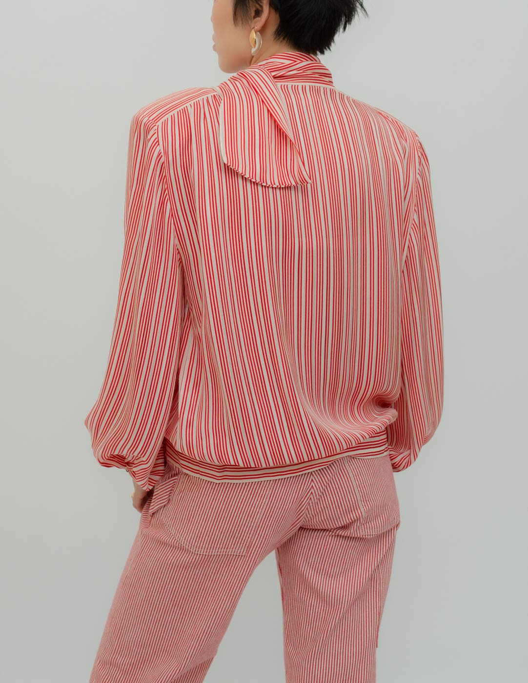 Gucci vintage striped silk blouse back detail