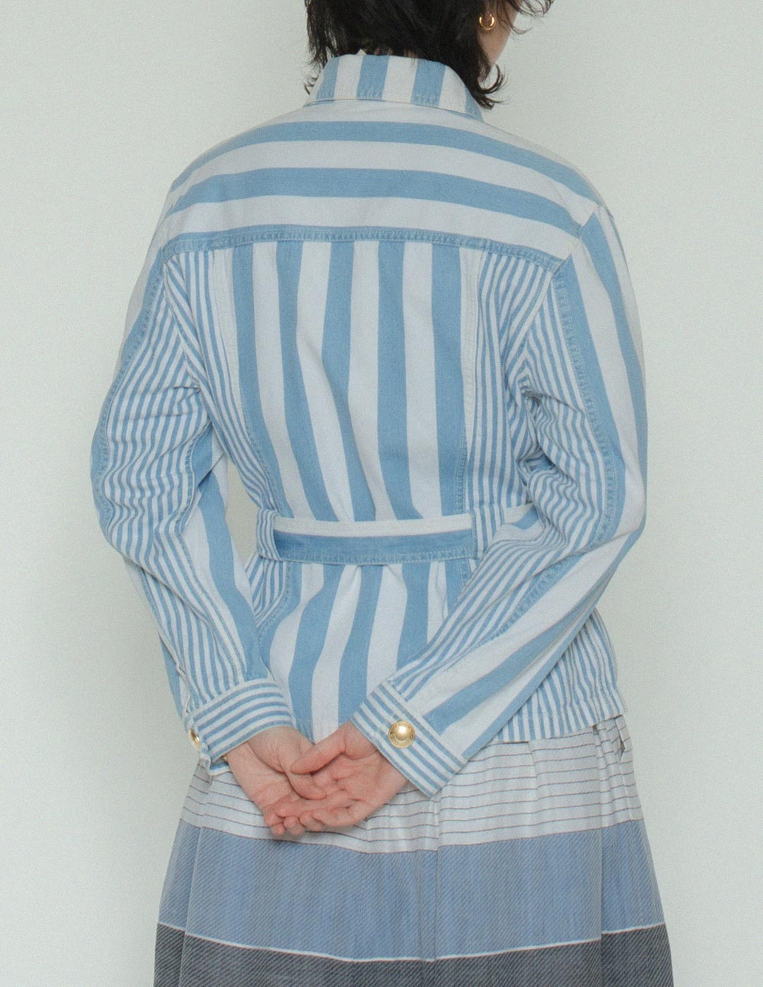 Guy Laroche vintage striped denim jacket back detail