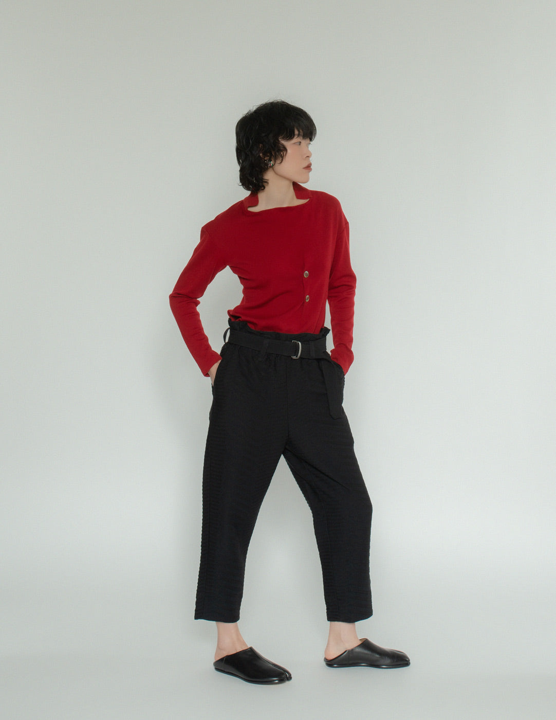 Issey Miyake pleated crop trousers