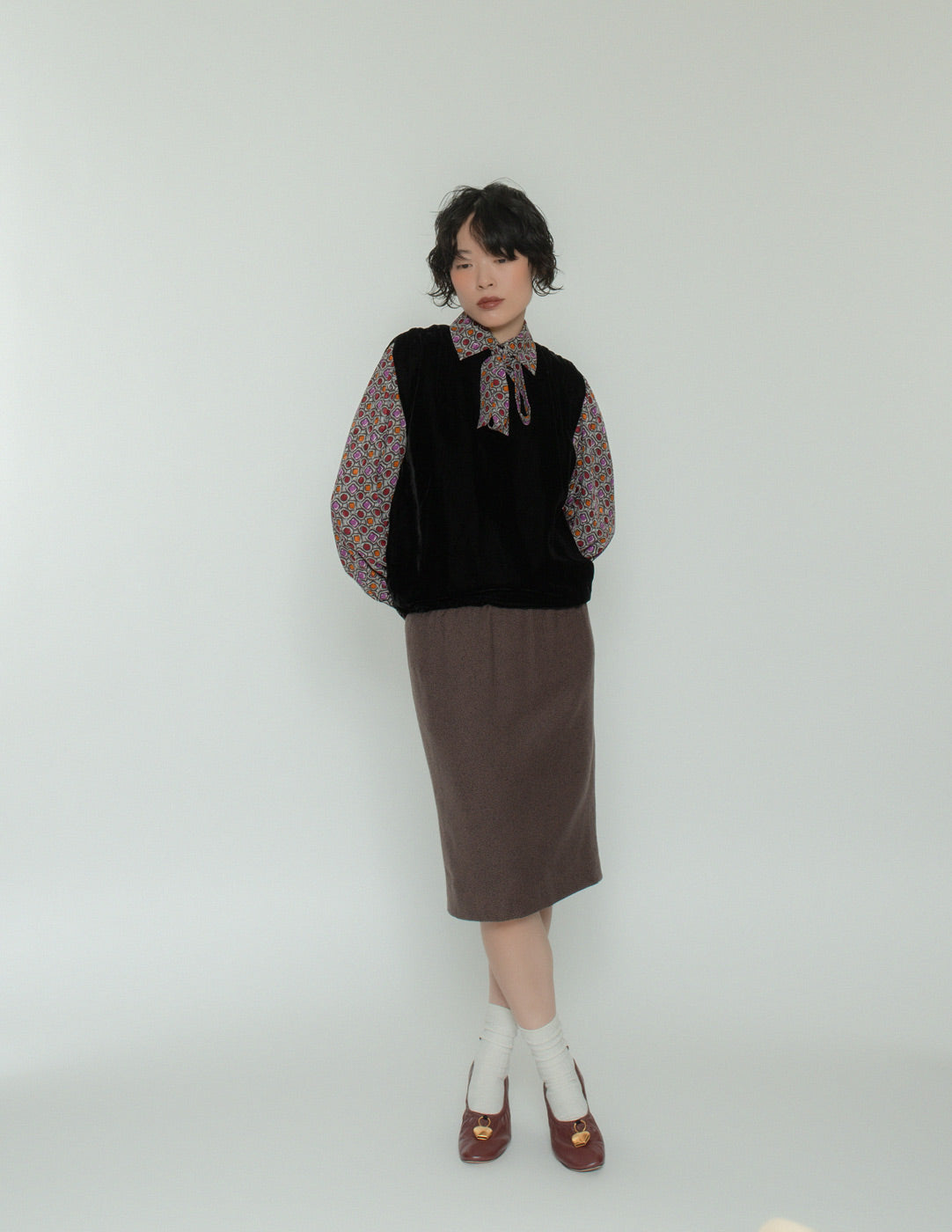 Lanvin vintage velvet and wool dress