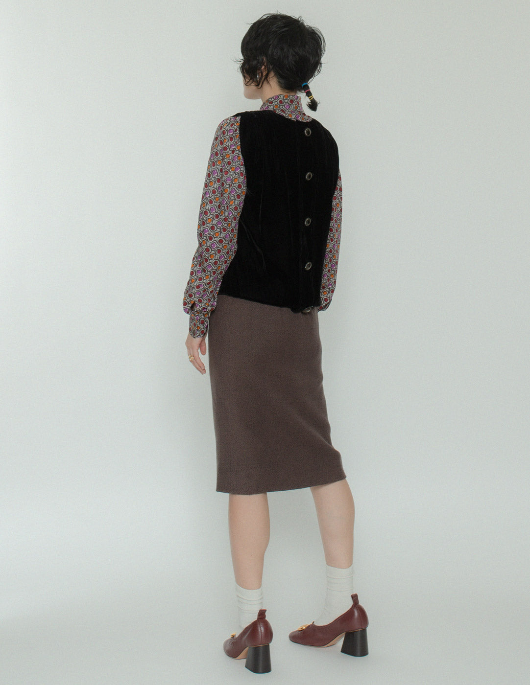Lanvin vintage velvet and wool dress back view