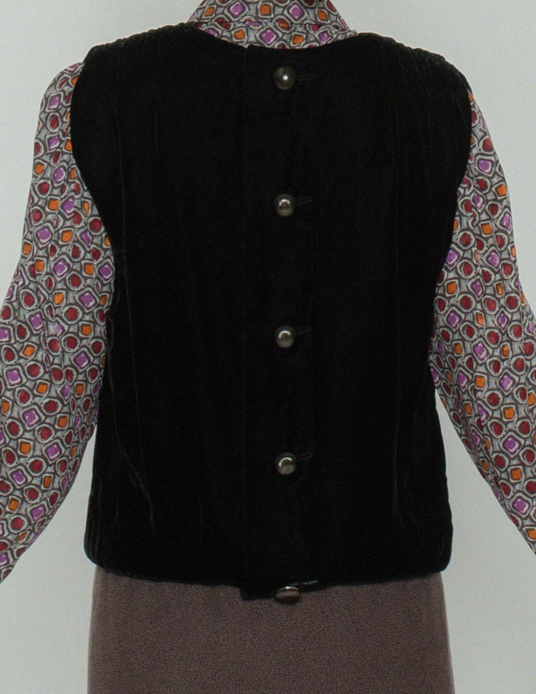 Lanvin vintage velvet and wool dress back detail