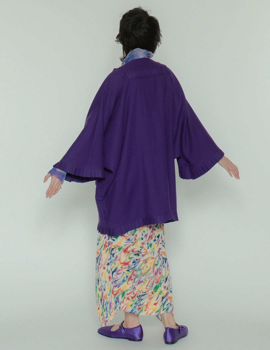 Laura Biagiotti vintage purple wool jacket back view