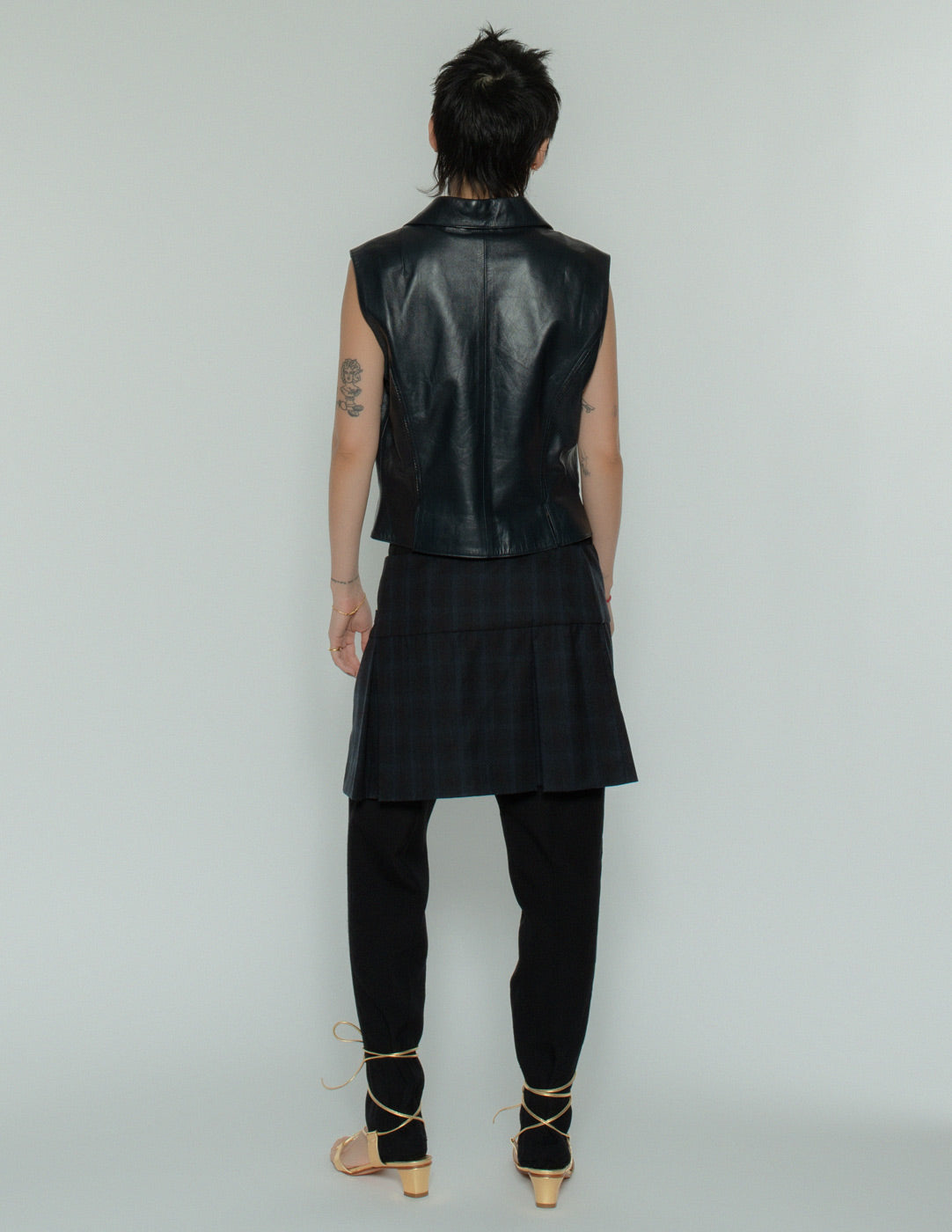 Loewe vintage buttoned leather vest back view