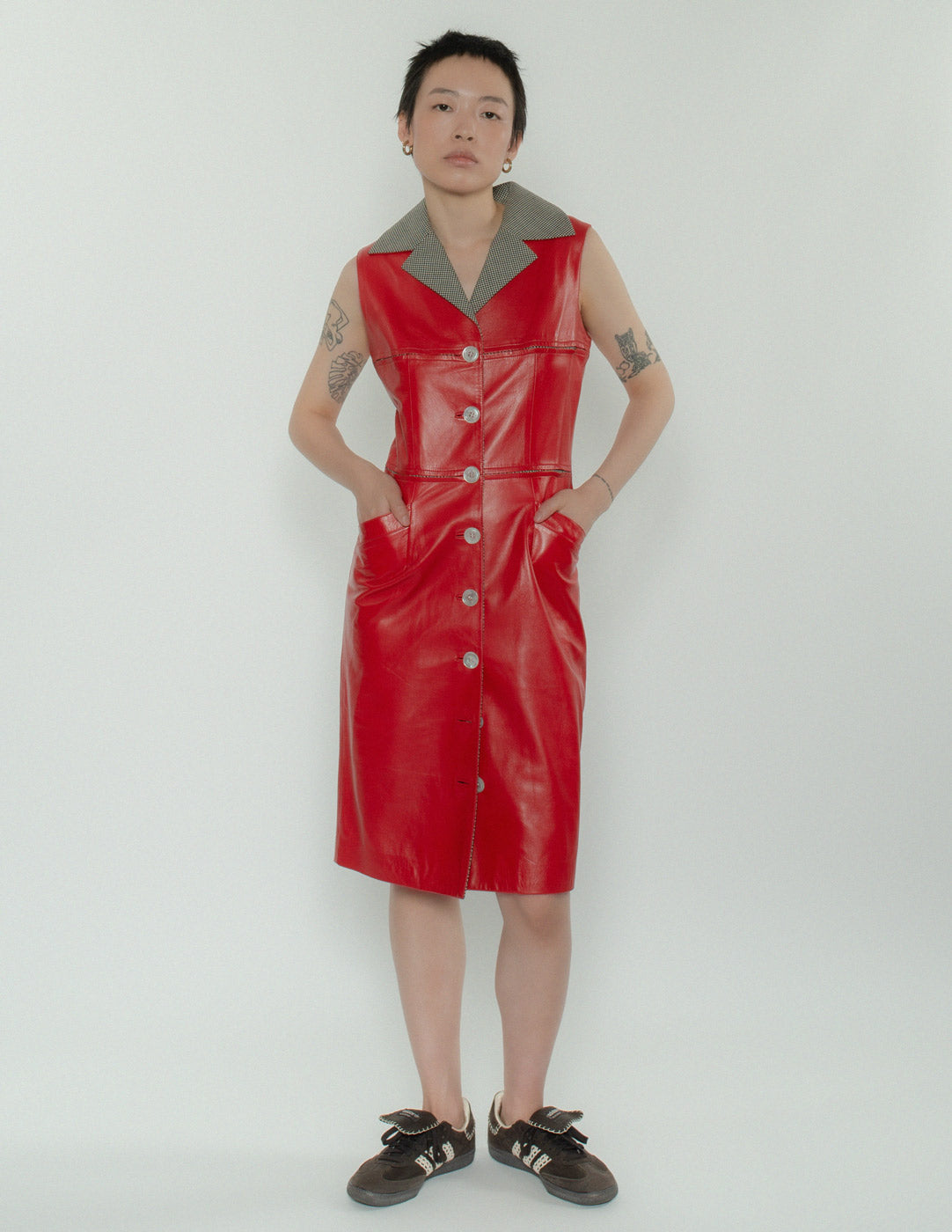 Loewe vintage buttoned leather dress