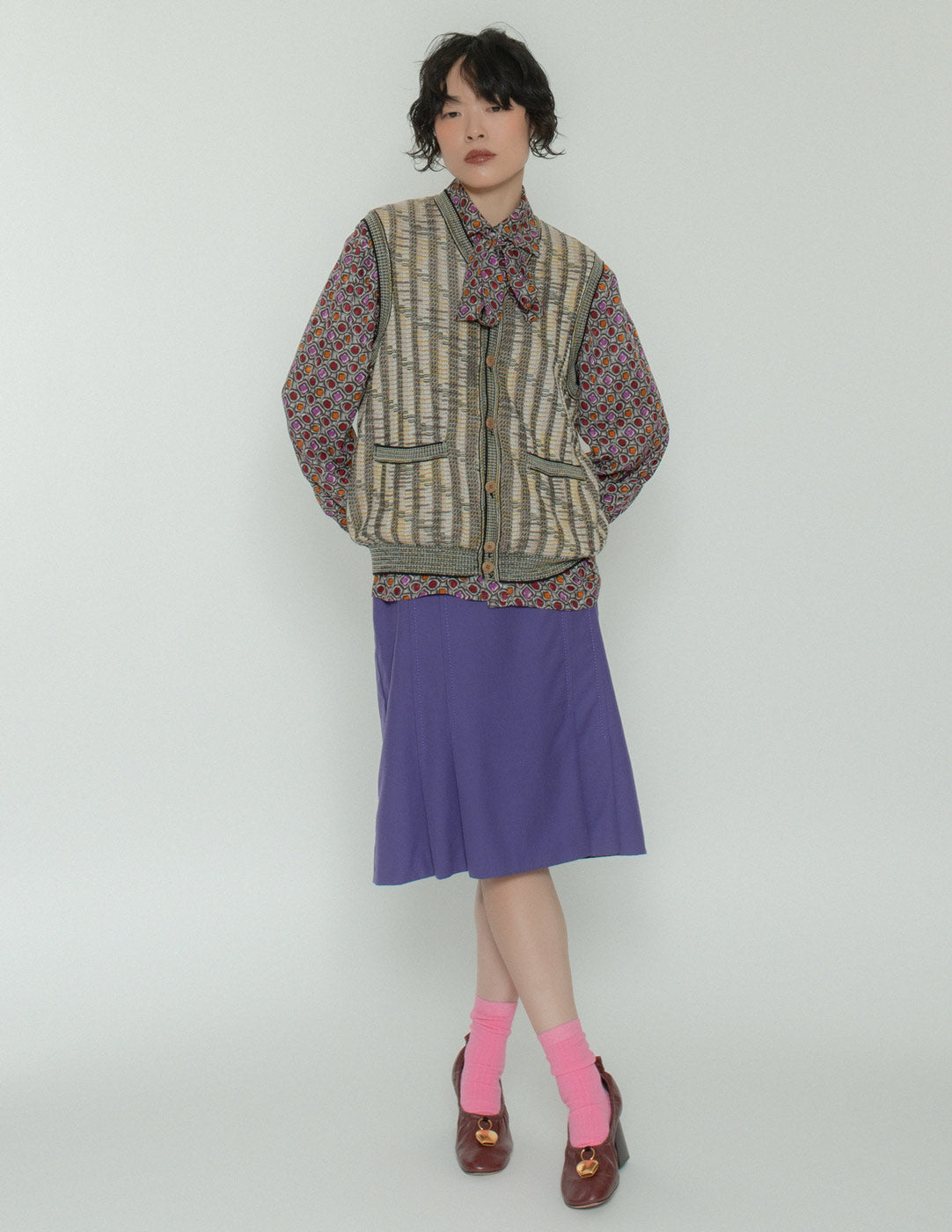 Fendi vintage purple wool skirt