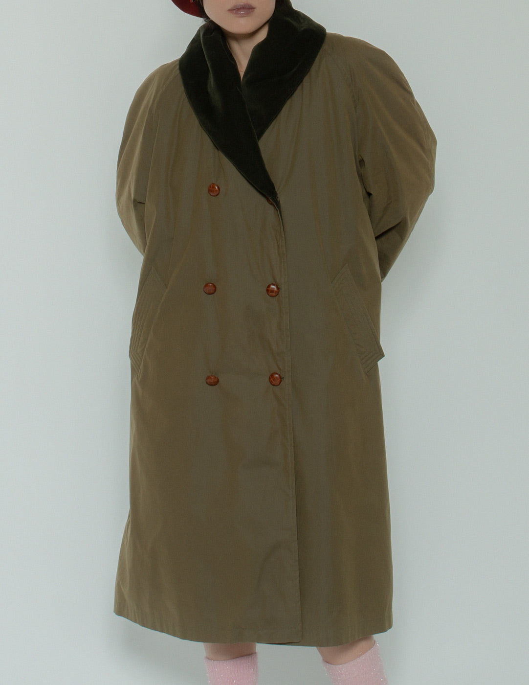 Missoni vintage olive padded coat detail