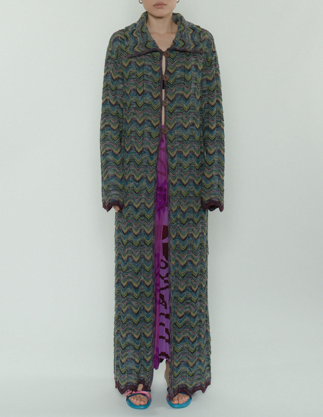 Missoni long knit cardigan detail
