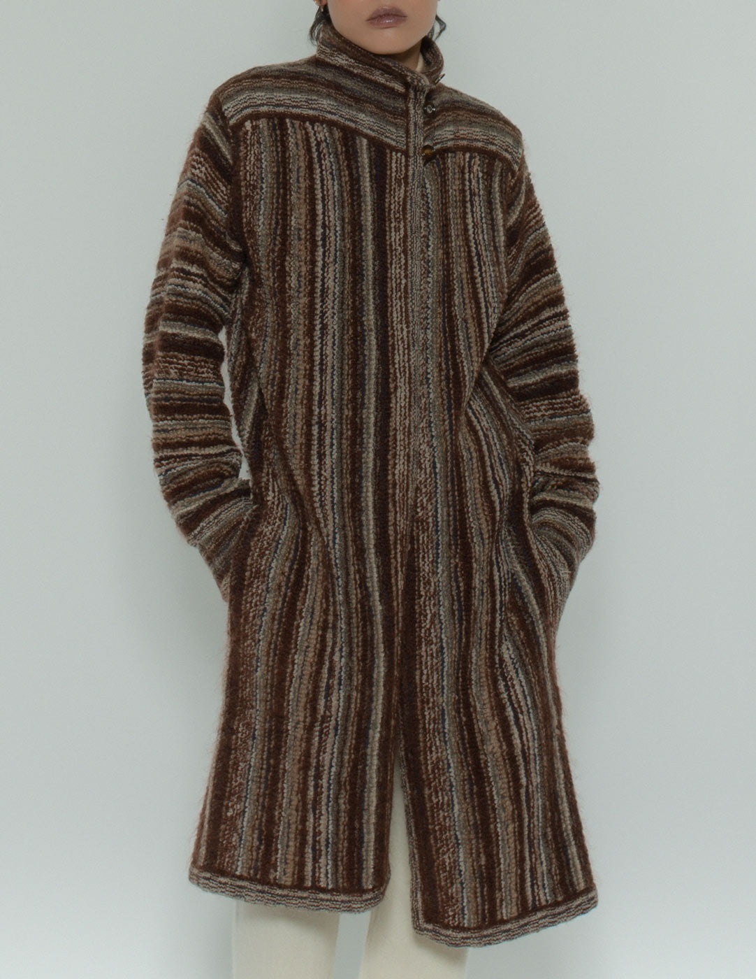 Missoni vintage reversible knit coat front detail