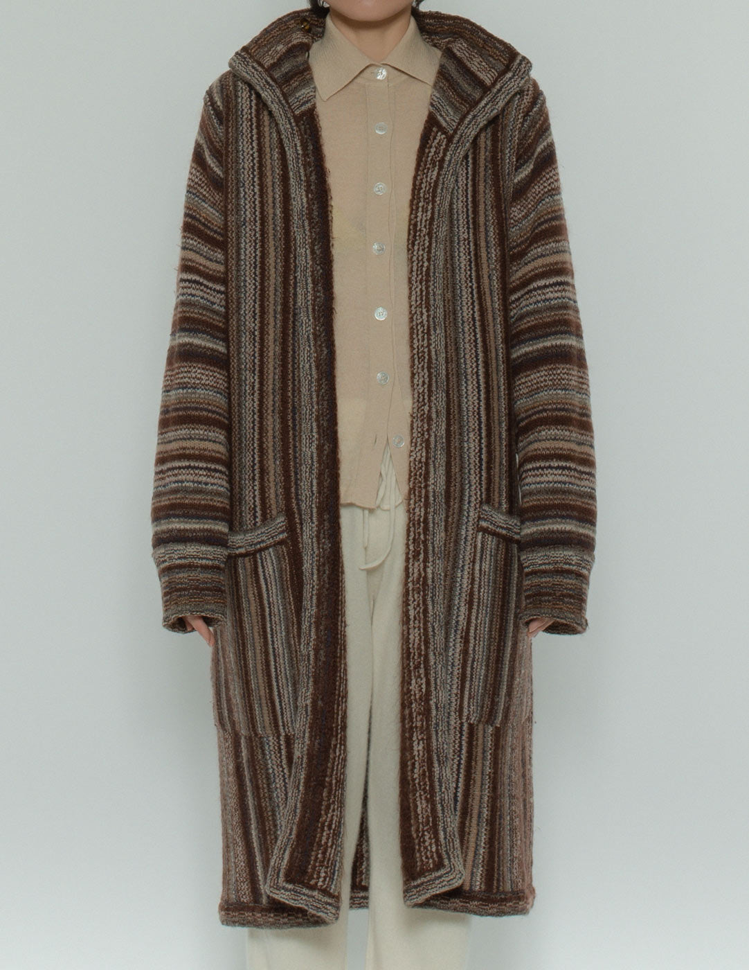 Missoni vintage reversible knit coat open detail