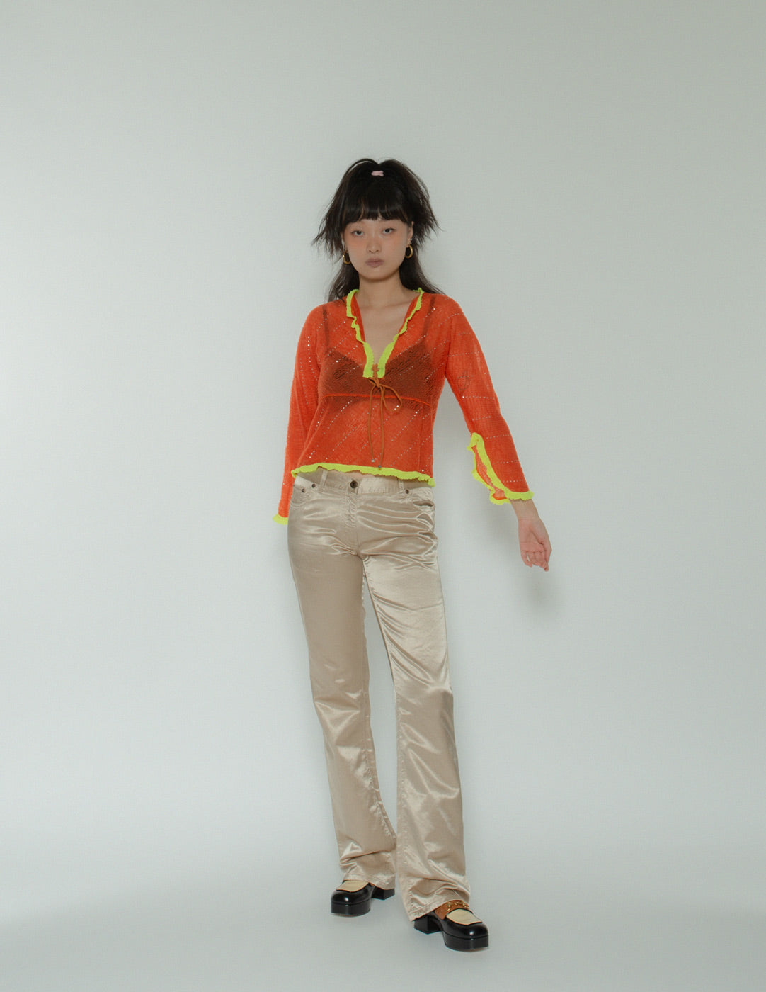 Miu Miu low-rise shimmer trousers