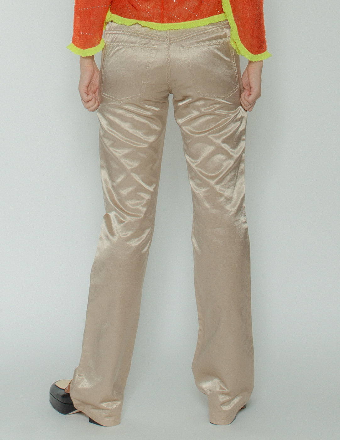 Miu Miu low-rise shimmer trousers back detail