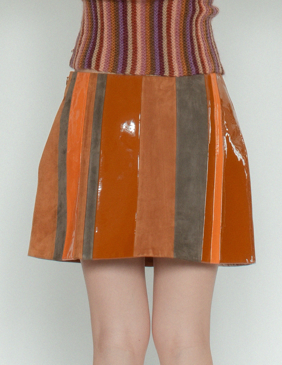 Prada leather mini skirt back detail