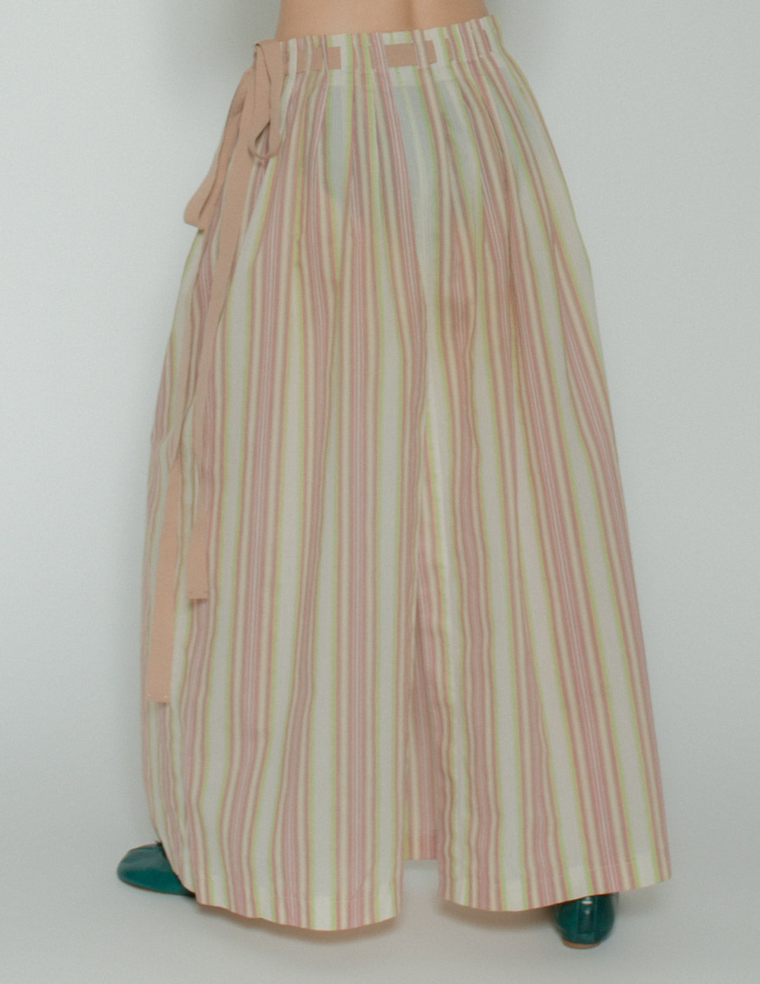 Romeo Gigli striped cotton skirt back detail
