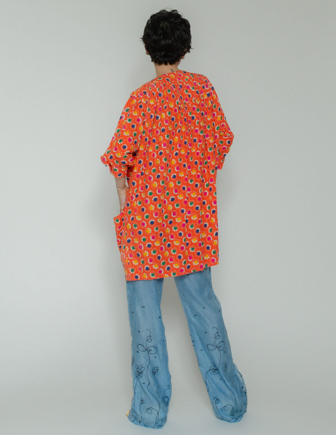 Emanuel Ungaro vintage orange patterned dress back