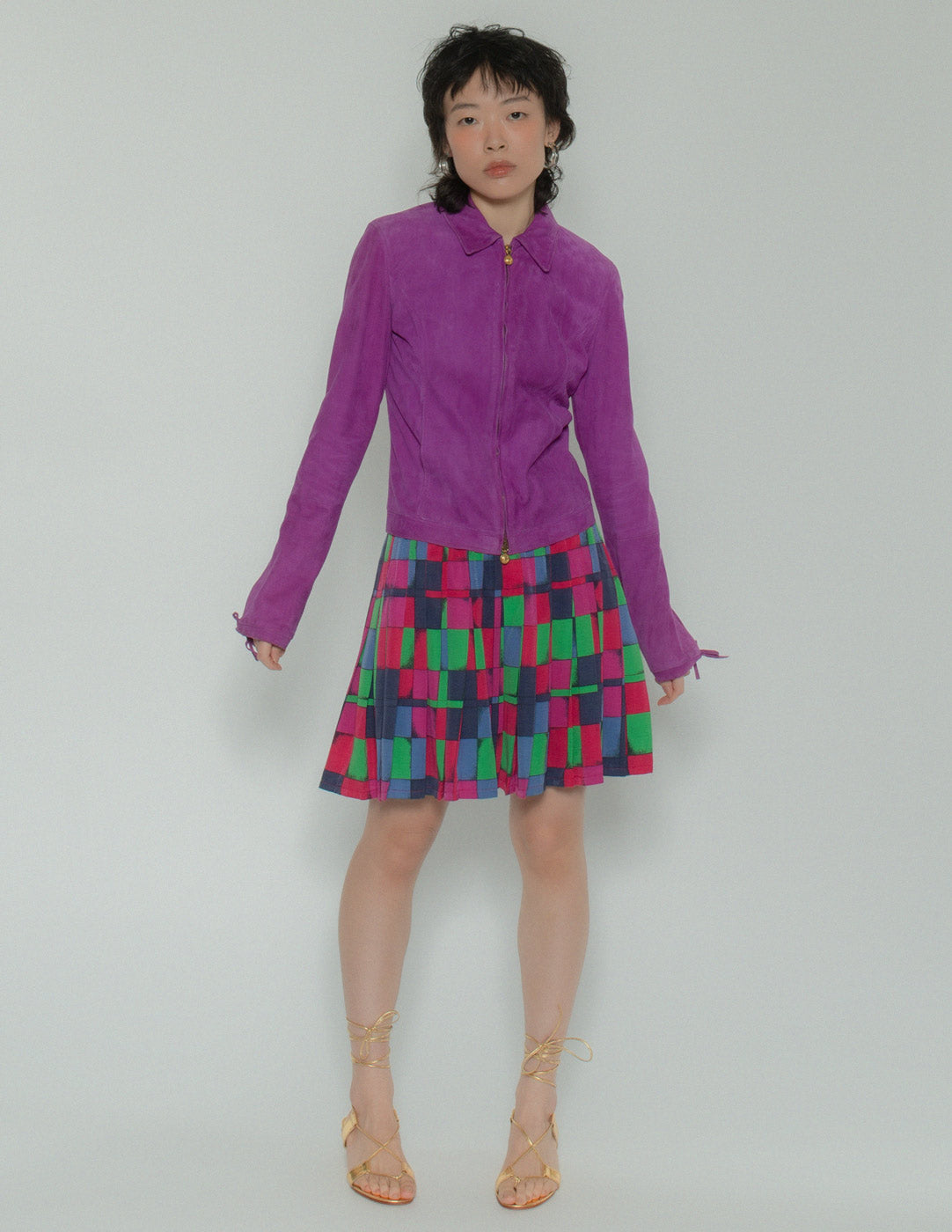 Versus vintage multi-colored pleated skirt