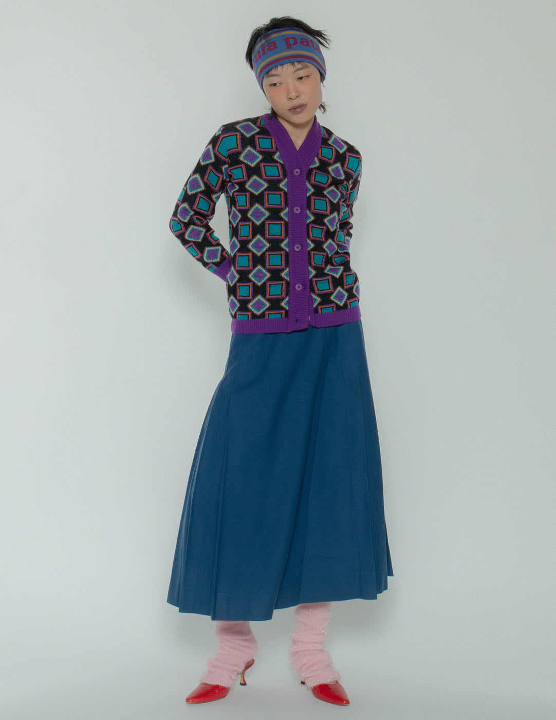 Yves Saint Laurent vintage geometric patterned cardigan