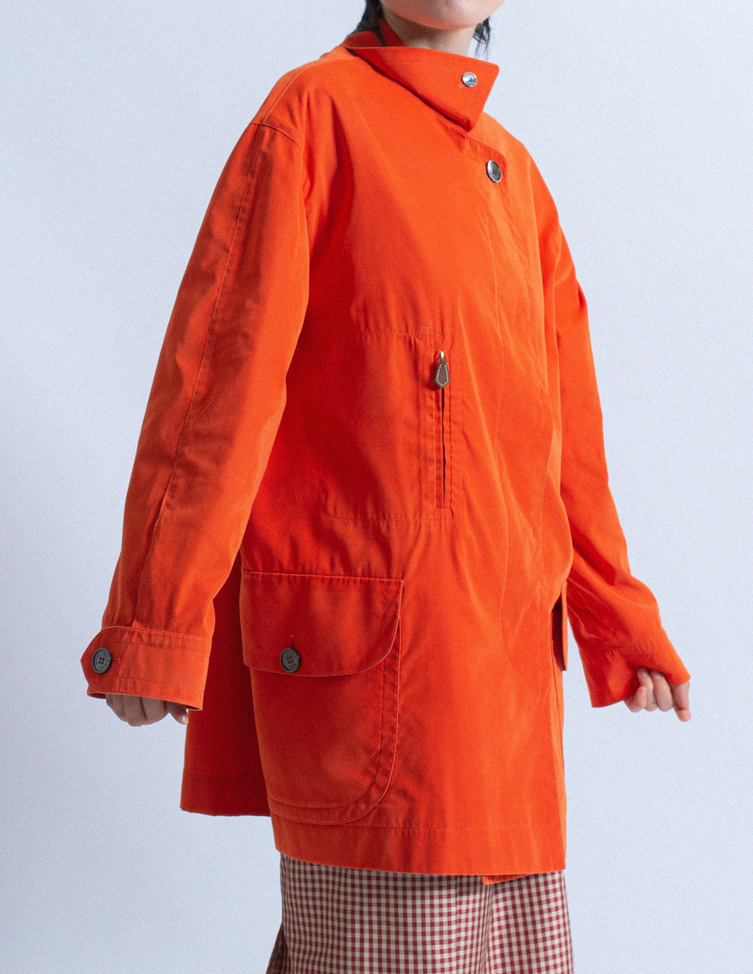 Hermès vintage orange light jacket side detail